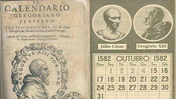 On the left, the cover of the proclamation, and on the right, the month of October.